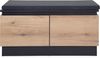 Garderobenbank Colditz / Corte, Holzwerkstoff, Schwarz, Holzfarben, 100 x 54 x 45 cm Bild 2