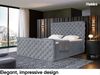 MEBLINI Boxspringbett DUKE 140x200 cm mit Bettkasten - H4/Grau Samt Polsterbett - Doppelbett mit Topper & Taschenfederkern-Matratze Bild 3