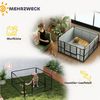 PawHut Laufgitter Wurfbox mit waschbarer Wurfunterlage, winddichtem Oxford-Gewebe, Tür (Wurfkiste für Welpen, 1-tlg), für mittelgroße große Hunde, 122 x 122 x 60 cm Schwarz Bild 4