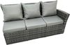 Fimous Hoher Rücken Rattan Ecksofa Set Länger Couchtisch Gartenmöbel Dunkelgrau Linke Option mit Extra Sessel Bild 5