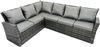 Fimous Hoher Rücken Rattan Ecksofa Set Länger Couchtisch Gartenmöbel Dunkelgrau Linke Option mit Extra Sessel Bild 4