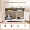 Katzentoilette Katzenschrank für 2 Katzen verstecktes Katzenkloschrank mit Stauraum Weiß Bild 3