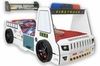 Autobett Kinderbett 90x200 Feuerwehrbett "Rio Firetruck" Hochglanz mit LED Leuchte Weiß Bild 2