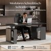 FLEXISPOT Schreibtisch Elektrischer Höhenverstellbarer Schreibtisch mit Bein-Schrank Set (2 Motoren,höhenverstellbar 70–119 cm,4 Speicherhöhen, 25 mm Tischplatte, mit Stauraum & Kabelmanagement), leise Bild 2