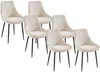 Vente-unique - MASURIE Stuhl SamtStoff Beige - B 56 cm x H 85,5 cm x L 49 cm Bild 2