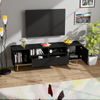Eleganter TV-Schrank 165 × 36 × 55 cm aus Holz in Schwarz mit goldenen Akzenten, 165x36x55cm Bild 4