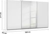 rauch Kleiderschrank, Schwebetürenschrank KULMBACH, 3-türig, 1 Spiegeltüre, inkl. Türdämpfer und weiterem Zubehör, Hochglanz Weiß/Alpinweiß, 360 x 211 x 62 cm Bild 4