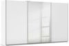rauch Kleiderschrank, Schwebetürenschrank KULMBACH, 3-türig, 1 Spiegeltüre, inkl. Türdämpfer und weiterem Zubehör, Hochglanz Weiß/Alpinweiß, 360 x 211 x 62 cm Bild 3