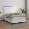 vidaXL Boxspringbett mit Matratze und LED-Beleuchtung, Kunstleder weiß, 120x190 cm Bild 5