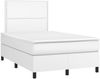 vidaXL Boxspringbett mit Matratze und LED-Beleuchtung, Kunstleder weiß, 120x190 cm Bild 3