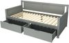 Polsterbett 160×200 cm aus Samt-Stoff mit hydraulischem Bettkasten, beige Bild 5
