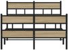 vidaXL Metallbett ohne Matratze Sonoma-Eiche 120x200 cm 4017118 Bild 4