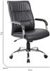Dmora Stuhl mit Rädern Bangkok, Chefsessel mit Armlehnen, Ergonomischer Bürostuhl, 69x60h105/115 cm, Schwarz Bild 3