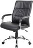 Dmora Stuhl mit Rädern Bangkok, Chefsessel mit Armlehnen, Ergonomischer Bürostuhl, 69x60h105/115 cm, Schwarz Bild 2