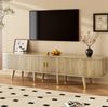 TV-Schrank 175x38x45 cm mit Schiebetüren – rustikales TV-Möbel aus MDF in Eichenholzoptik Bild 2