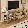 TV-Schrank 175x38x45 cm mit Schiebetüren – rustikales TV-Möbel aus MDF in Eichenholzoptik Bild 3