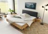 Bett mit Nachttisch Fichte 200x200x85 natur gebeizt / geölt, Kopfteil anthrazit FICHTELBERG #44 Bild 2