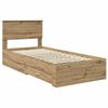 vidaXL Bettrahmen mit Kopfteil Artisan-Eiche 90 x 200 cm Holzwerkstoff 3408325 Bild 4