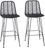 vidaXL Barstuhl 2 pcs 44 x 52 x 111 cm Rattan und Eisen 42011549 Bild 2