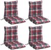 vidaXL Niedriglehner-Auflagen 4 Stk. Rot Karomuster Oxford-Gewebe 377711 Bild 3