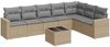 vidaXL 8-tlg. Garten-Sofagarnitur mit Kissen Beige Poly Rattan 3251396 Bild 2