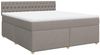 vidaXL Boxspringbett mit Matratze Taupe 180x200 cm Stoff 3289070 Bild 3