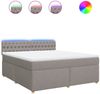 vidaXL Boxspringbett mit Matratze Taupe 180x200 cm Stoff 3289070 Bild 2