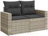 vidaXL 10-tlg. Garten-Sofagarnitur mit Kissen Hellgrau Poly Rattan 3219442 Bild 5