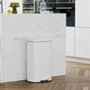 Songmics Mülleimer, geruchsdicht, Edelstahl, 30 Liter, Weiß Bild 2