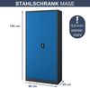 Mehrzweckschrank Metall abschließbar DAWID - Funktionaler Metallschrank | Schließfachschrank Putzmittelschrank Besenschrank Vorratsschrank, 185x90x45cm Anthrazit-Blau Bild 2