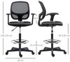 MC Star Bürostuhl ergonomischer Schreibtischstuhl, Drehstuhl, Zeichenstuhl, (verstellbarer Fußring, bis 120 kg, Schwarz, 60x56x110-132 cm) Bild 3