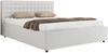 Polsterbett mit Holzlattenrost Doppelbett PAVO CLASSIC, hohe Kopfteil, Bettkasten mit Gasdruckfeder - 160 x 200 cm - Weiß Kunstleder Bild 5