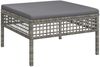vidaXL Gartenhocker mit Kissen Grau Poly Rattan 319669 Bild 2