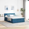 vidaXL Ottoman-Bett mit Matratze & LEDs Dunkelblau 140x200 cm Samt 3312558 Bild 4