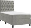 vidaXL Boxspringbett mit Matratze & LED Hellgrau 80x200 cm Samt 3136269 Bild 3