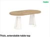 MEBLINI Esstisch Rund Ausziehbar aus Metall - 100-176x76 cm - CONEY - Halifax Eiche/Kaschmir - Loft - Esszimmertisch Modern - Küchentisch - Ausziehtisch - Round Dining Table Bild 2