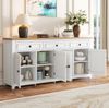 Modernes Sideboard mit 3 Schubladen & 4 Türen, Stauraum, 160x35x76 cm, Weiß Bild 5