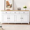 Modernes Sideboard mit 3 Schubladen & 4 Türen, Stauraum, 160x35x76 cm, Weiß Bild 4