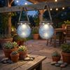 2er Set LED Solar Laterne, Glas klar, H 12,5 cm Bild 2