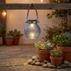 2er Set LED Solar Laterne, Glas klar, H 12,5 cm Bild 3