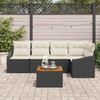 vidaXL Gartensofa-set mit Speicher 6 pcs Schwarz und Creme Poly-Rattan 3356500 Bild 3