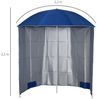 Outsunny Sonnenschirm Sonnenschutz mit Seitenwand, Strand,Polyester, Blau, LxB: 220x220 cm, Sonnenschutz, Strandschirm, Φ2,2 x H2,2m Bild 2