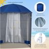 Outsunny Sonnenschirm Sonnenschutz mit Seitenwand, Strand,Polyester, Blau, LxB: 220x220 cm, Sonnenschutz, Strandschirm, Φ2,2 x H2,2m Bild 3