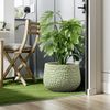 Hometopia Pflanztopf Magnesiumoxid mit Blumenrelief, Salbeigrün, Blumentopf Ø 40,5 cm, Höhe 29 cm Bild 5