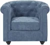 Vente-unique - CHESTERFIELD Sessel Stoff Blau - B 78 cm x H 72 cm x L 82 cm Bild 3
