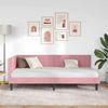 vidaXL Eckbettgestell mit Kopfteil Rosa 100 cm x 200 cm Samt 42016441 Bild 3