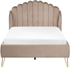 Bett mit Lattenrost Samtstoff AMBILLOU 120 x 200 cm Taupe Bild 5