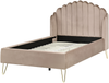 Bett mit Lattenrost Samtstoff AMBILLOU 120 x 200 cm Taupe Bild 4