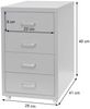 Rollcontainer Boston T851, Schubladenschrank Stahlschrank Büroschrank, 48x28x41cm 4 Schubladen ~ dunkelgrau Bild 2