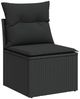 vidaXL 9-tlg. Garten-Sofagarnitur mit Kissen Schwarz Poly Rattan 3325884 Bild 3